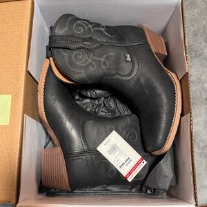 Justin Boots Black Western Ankle Boots